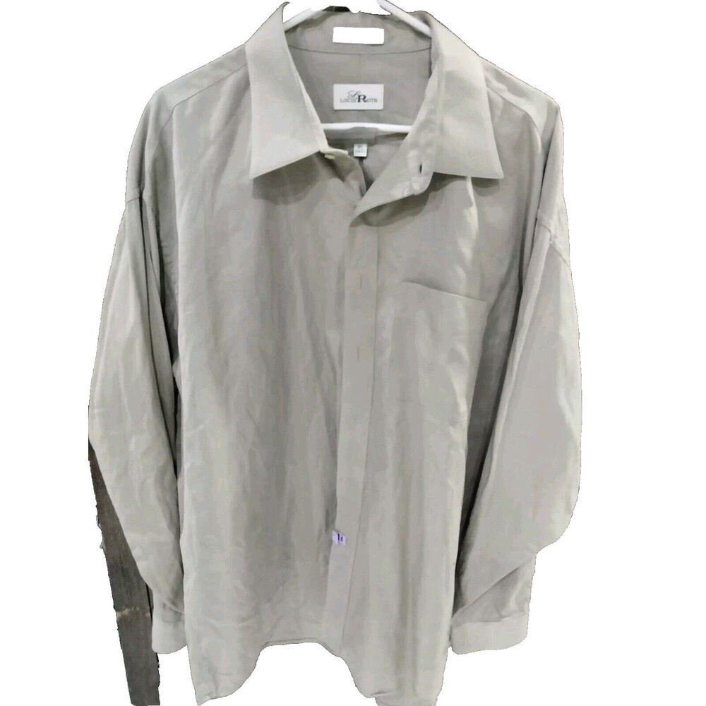 Louis Ross Men's Long Sleeve Dress Shirt Size 18 1/2 Khaki